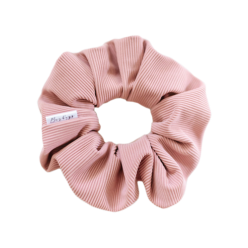 Scrunchie (Petite) - Pink Rose Ribbed Tricot
